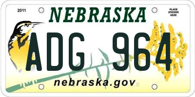 NE license plate ADG964