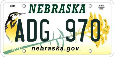 NE license plate ADG970