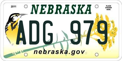 NE license plate ADG979