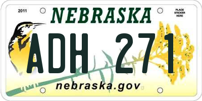 NE license plate ADH271