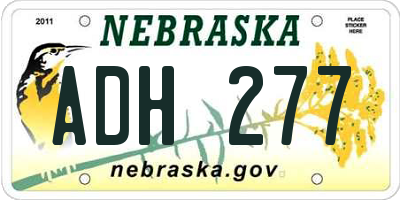 NE license plate ADH277