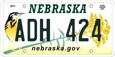 NE license plate ADH424