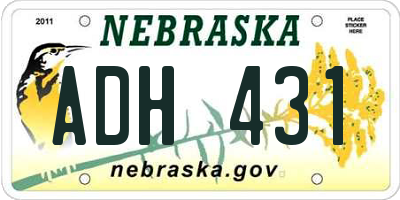 NE license plate ADH431