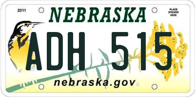 NE license plate ADH515