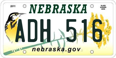 NE license plate ADH516