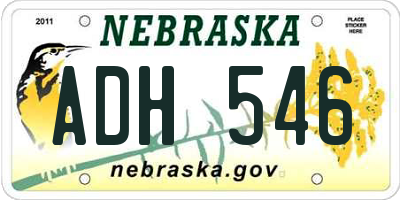 NE license plate ADH546