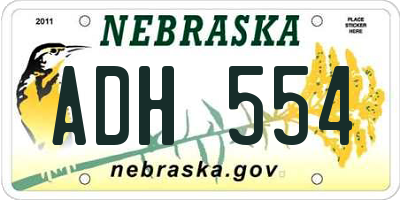 NE license plate ADH554