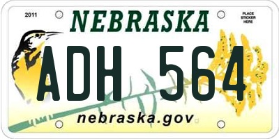 NE license plate ADH564