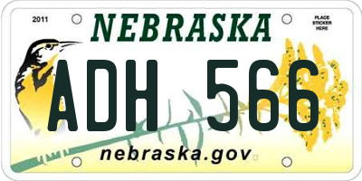 NE license plate ADH566