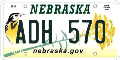 NE license plate ADH570