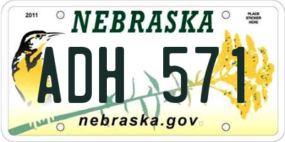 NE license plate ADH571