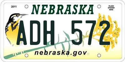 NE license plate ADH572