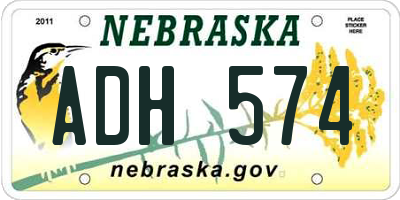 NE license plate ADH574