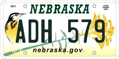 NE license plate ADH579