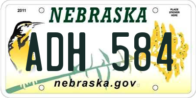 NE license plate ADH584