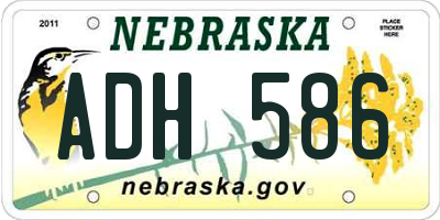 NE license plate ADH586