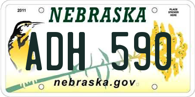 NE license plate ADH590