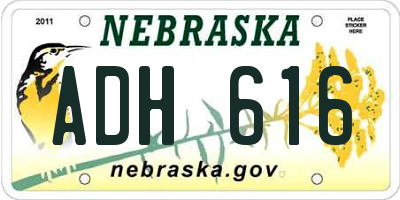 NE license plate ADH616