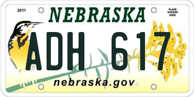 NE license plate ADH617