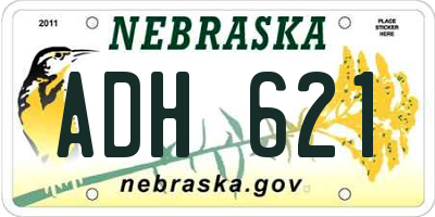 NE license plate ADH621