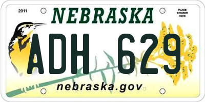 NE license plate ADH629