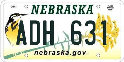 NE license plate ADH631