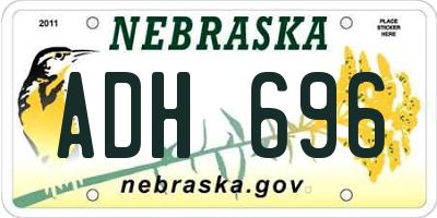 NE license plate ADH696