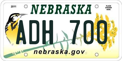 NE license plate ADH700