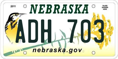 NE license plate ADH703