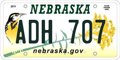 NE license plate ADH707