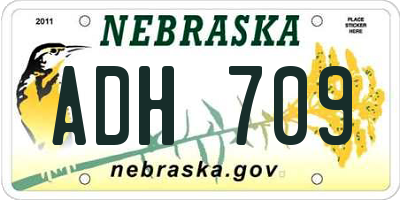 NE license plate ADH709