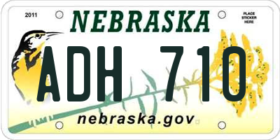 NE license plate ADH710