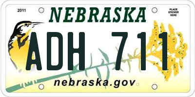 NE license plate ADH711