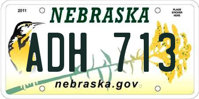 NE license plate ADH713