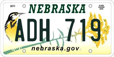 NE license plate ADH719