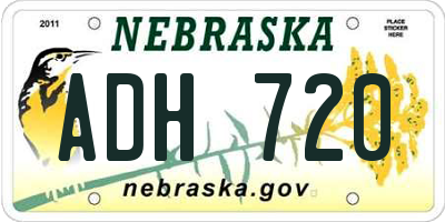 NE license plate ADH720