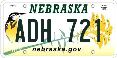 NE license plate ADH721