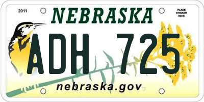 NE license plate ADH725