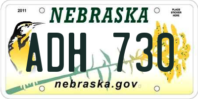 NE license plate ADH730