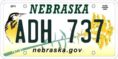 NE license plate ADH737