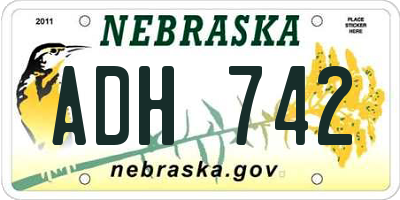 NE license plate ADH742