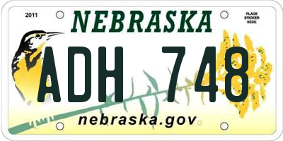 NE license plate ADH748