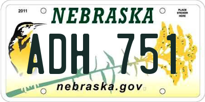 NE license plate ADH751