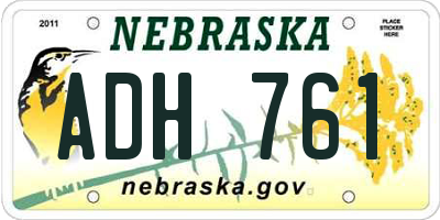 NE license plate ADH761