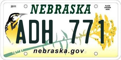 NE license plate ADH771