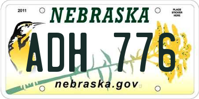 NE license plate ADH776