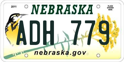 NE license plate ADH779