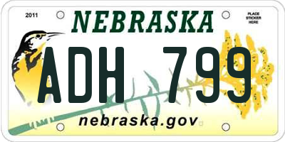 NE license plate ADH799