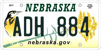 NE license plate ADH884