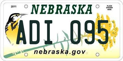 NE license plate ADI095